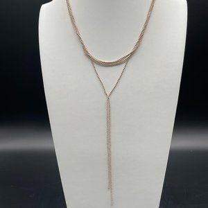 AOR Rose Gold Ball Chain Y Drop